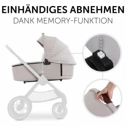 4in1 Kinderwagen-Set Walk N Care Trio Set inkl. i-Size Babyschale Drive N Care & Isofix Base & XXL Zubehörset - Beige