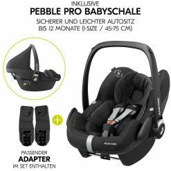 3in1 Kinderwagen-Set Walk N Care Trio Set inkl. Maxi-Cosi i-Size Pebble Pro & XXL Zubehörpaket - Beige