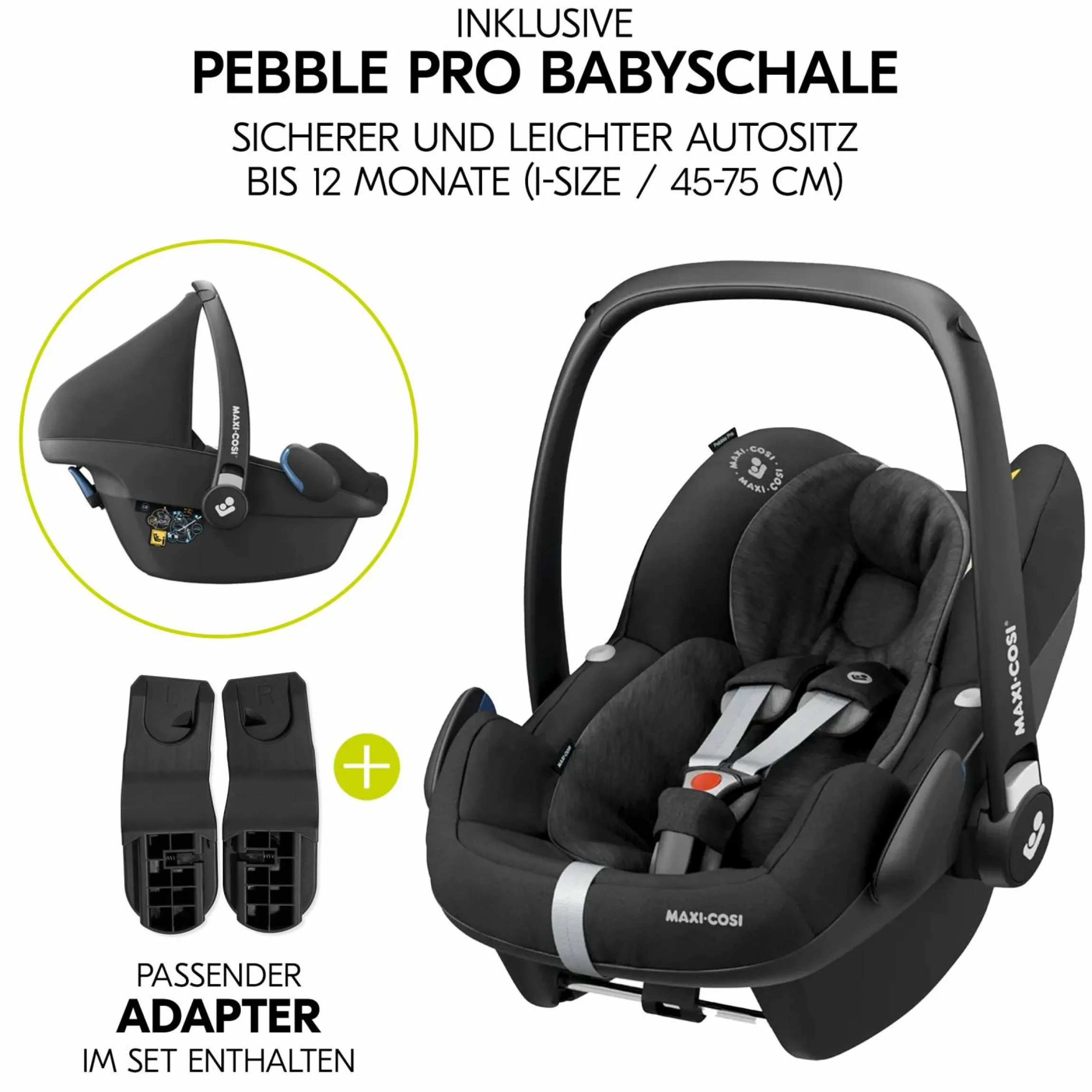 3in1 Kinderwagen-Set Walk N Care Trio Set inkl. Maxi-Cosi i-Size Pebble Pro & XXL Zubehörpaket - Beige