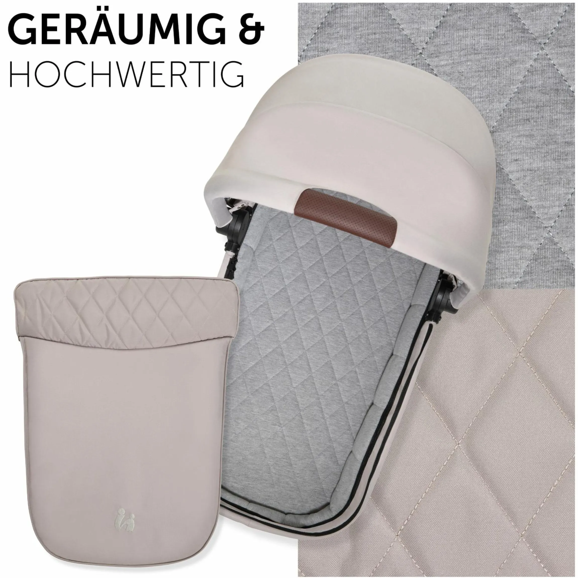 3in1 Kinderwagen-Set Walk N Care Trio Set inkl. Maxi-Cosi i-Size Pebble Pro & XXL Zubehörpaket - Beige