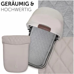 4in1 Kinderwagen-Set Walk N Care Trio Set inkl. Maxi-Cosi i-Size Pebble Pro & Isofix Basis FamilyFix3 & XXL Zubehörset - Beige