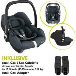 3in1 Kinderwagen-Set Walk N Care Trio Set inkl. Maxi-Cosi i-Size Cabriofix & XXL Zubehörpaket - Dark Navy Blue