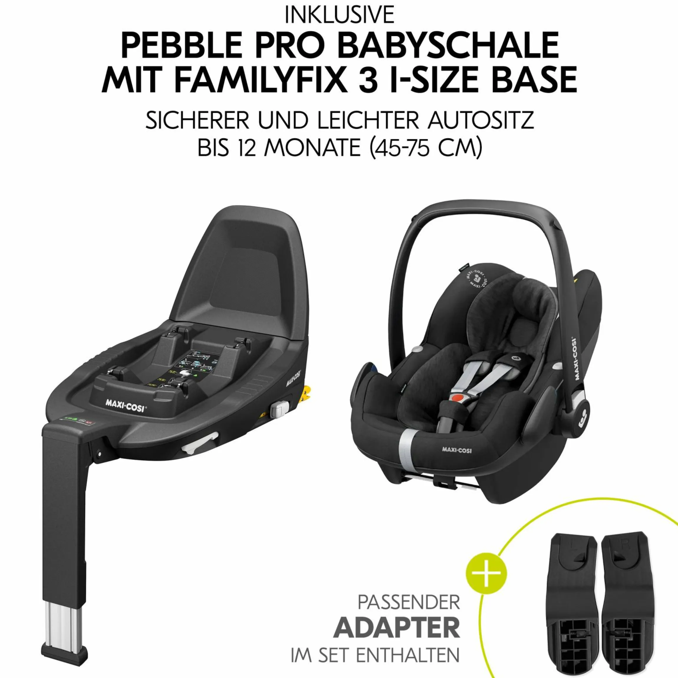 4in1 Kinderwagen-Set Walk N Care Trio Set inkl. Maxi-Cosi i-Size Pebble Pro & Isofix Basis FamilyFix3 & XXL Zubehörset - Dark Blue