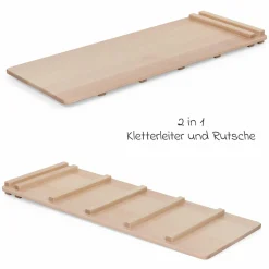 2in1 Kletterleiter & Rutsche für Littlefoot Lernturm und Kletterdreieck - Natur lackiert