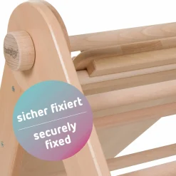 2in1 Kletterleiter & Rutsche für Littlefoot Lernturm und Kletterdreieck - Natur lackiert