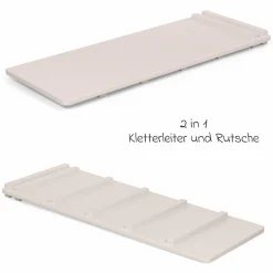 2in1 Kletterleiter & Rutsche für Littlefoot Lernturm und Kletterdreieck - Beige lackiert