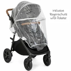 2in1 Kombi-Kinderwagen Alore bis 22 kg belastbar mit Babywanne Ramble XL, Liegeposition, umsetzbarer & höhenverstellbarer Sportsitz, Teleskop-Schieber inkl. Adapter & Regenschutz - Shale - Kollektion 2025