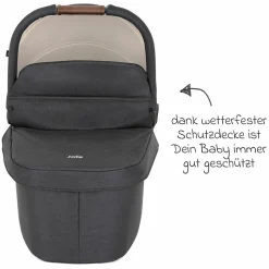 2in1 Kombi-Kinderwagen Alore bis 22 kg belastbar mit Babywanne Ramble XL, Liegeposition, umsetzbarer & höhenverstellbarer Sportsitz, Teleskop-Schieber inkl. Adapter & Regenschutz - Shale - Kollektion 2025
