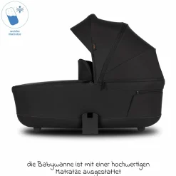 2in1 Kombi-Kinderwagen Claro bis 22 kg mit Babywanne, Sportsitz, Teleskopschieber, Liegeposition inkl. Regenschutz, Beindecke & Wickeltasche mit Wickeunterlage - Noir - Kollektion 2025