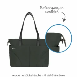 2in1 Kombi-Kinderwagen Claro bis 22 kg mit Babywanne, Sportsitz, Teleskopschieber, Liegeposition inkl. Regenschutz, Beindecke & Wickeltasche mit Wickeunterlage - Forest