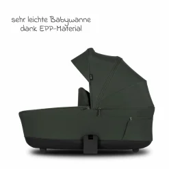 2in1 Kombi-Kinderwagen Claro bis 22 kg mit Babywanne, Sportsitz, Teleskopschieber, Liegeposition inkl. Regenschutz, Beindecke & Wickeltasche mit Wickeunterlage - Forest