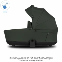 2in1 Kombi-Kinderwagen Claro bis 22 kg mit Babywanne, Sportsitz, Teleskopschieber, Liegeposition inkl. Regenschutz, Beindecke & Wickeltasche mit Wickeunterlage - Forest