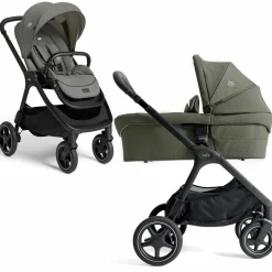 2in1 Kombi-Kinderwagen Finiti bis 22 kg belastbar mit Babywanne Ramble XL, Teleskopschieber, umsetzbare Sitzeinheit, inkl. Adapter & Regenverdeck - Signature - Evergreen