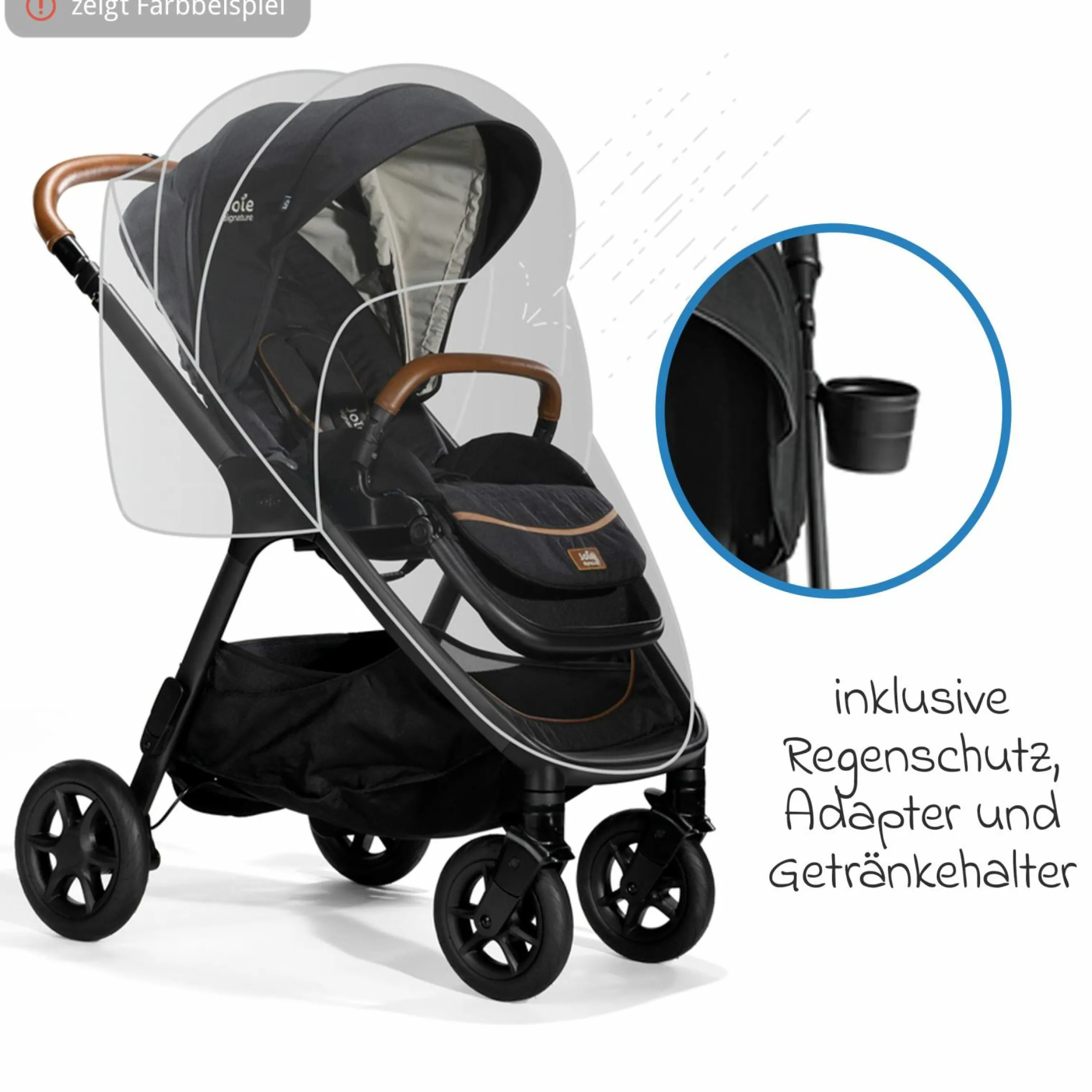 2in1 Kombi-Kinderwagen Finiti bis 22 kg belastbar mit Babywanne Ramble XL, Teleskopschieber, umsetzbare Sitzeinheit, inkl. Adapter & Regenverdeck - Signature - Evergreen