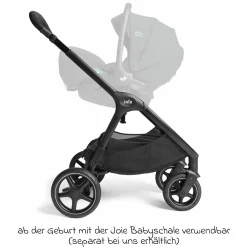 2in1 Kombi-Kinderwagen Finiti bis 22 kg belastbar mit Babywanne Ramble XL, Teleskopschieber, umsetzbare Sitzeinheit, inkl. Adapter & Regenverdeck - Signature - Evergreen