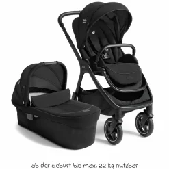 2in1 Kombi-Kinderwagen Finiti bis 22 kg belastbar mit Babywanne Ramble XL, Teleskopschieber, umsetzbare Sitzeinheit, inkl. Adapter & Regenverdeck - Signature - Eclipse