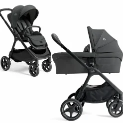 2in1 Kombi-Kinderwagen Finiti bis 22 kg belastbar mit Babywanne Ramble XL, Teleskopschieber, umsetzbare Sitzeinheit, inkl. Adapter & Regenverdeck - Signature - Ebony