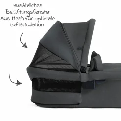 2in1 Kombi-Kinderwagen Finiti bis 22 kg belastbar mit Babywanne Ramble XL, Teleskopschieber, umsetzbare Sitzeinheit, inkl. Adapter & Regenverdeck - Signature - Ebony
