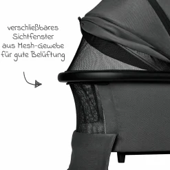 2in1 Kombi-Kinderwagen Resea + bis 22 kg mit Liegeposition, Babywanne, umsetzbare Sitzeinheit & Teleskopschieber - Anthra