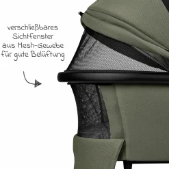 2in1 Kombi-Kinderwagen Resea + bis 22 kg mit Liegeposition, Babywanne, umsetzbare Sitzeinheit & Teleskopschieber - Moss