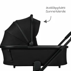 2in1 Kombi-Kinderwagen Resea + bis 22 kg mit Liegeposition, Babywanne, umsetzbare Sitzeinheit & Teleskopschieber - Onyx
