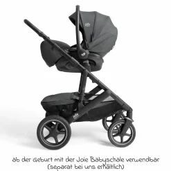 2in1 Kombi-Kinderwagen Vinca bis 22 kg belastbar mit Babywanne Ramble Xl, Teleskopschieber, umsetzbare Sitzeinheit, inkl. Adapter & Regenverdeck - Signature - Ebony