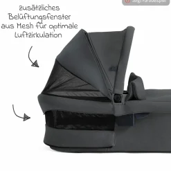 2in1 Kombi-Kinderwagen Vinca bis 22 kg belastbar mit Babywanne Ramble Xl, Teleskopschieber, umsetzbare Sitzeinheit, inkl. Adapter & Regenverdeck - Signature - Ebony
