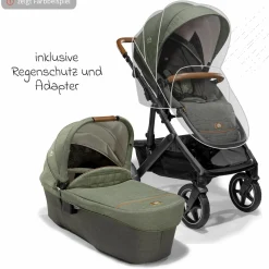2in1 Kombi-Kinderwagen Vinca bis 22 kg belastbar mit Babywanne Ramble Xl, Teleskopschieber, umsetzbare Sitzeinheit, inkl. Adapter & Regenverdeck - Signature - Eclipse