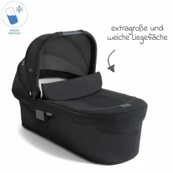 2in1 Kombi-Kinderwagen Vinca bis 22 kg belastbar mit Babywanne Ramble Xl, Teleskopschieber, umsetzbare Sitzeinheit, inkl. Adapter & Regenverdeck - Signature - Eclipse