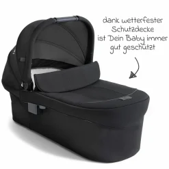 2in1 Kombi-Kinderwagen Vinca bis 22 kg belastbar mit Babywanne Ramble Xl, Teleskopschieber, umsetzbare Sitzeinheit, inkl. Adapter & Regenverdeck - Signature - Eclipse