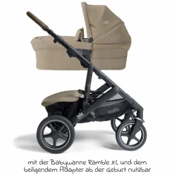 2in1 Kombi-Kinderwagen Vinca bis 22 kg belastbar mit Babywanne Ramble Xl, Teleskopschieber, umsetzbare Sitzeinheit, inkl. Adapter & Regenverdeck - Signature - Sandstone