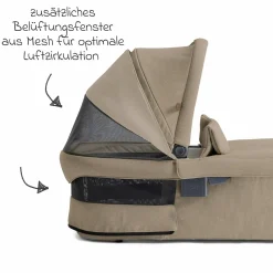 2in1 Kombi-Kinderwagen Vinca bis 22 kg belastbar mit Babywanne Ramble Xl, Teleskopschieber, umsetzbare Sitzeinheit, inkl. Adapter & Regenverdeck - Signature - Sandstone