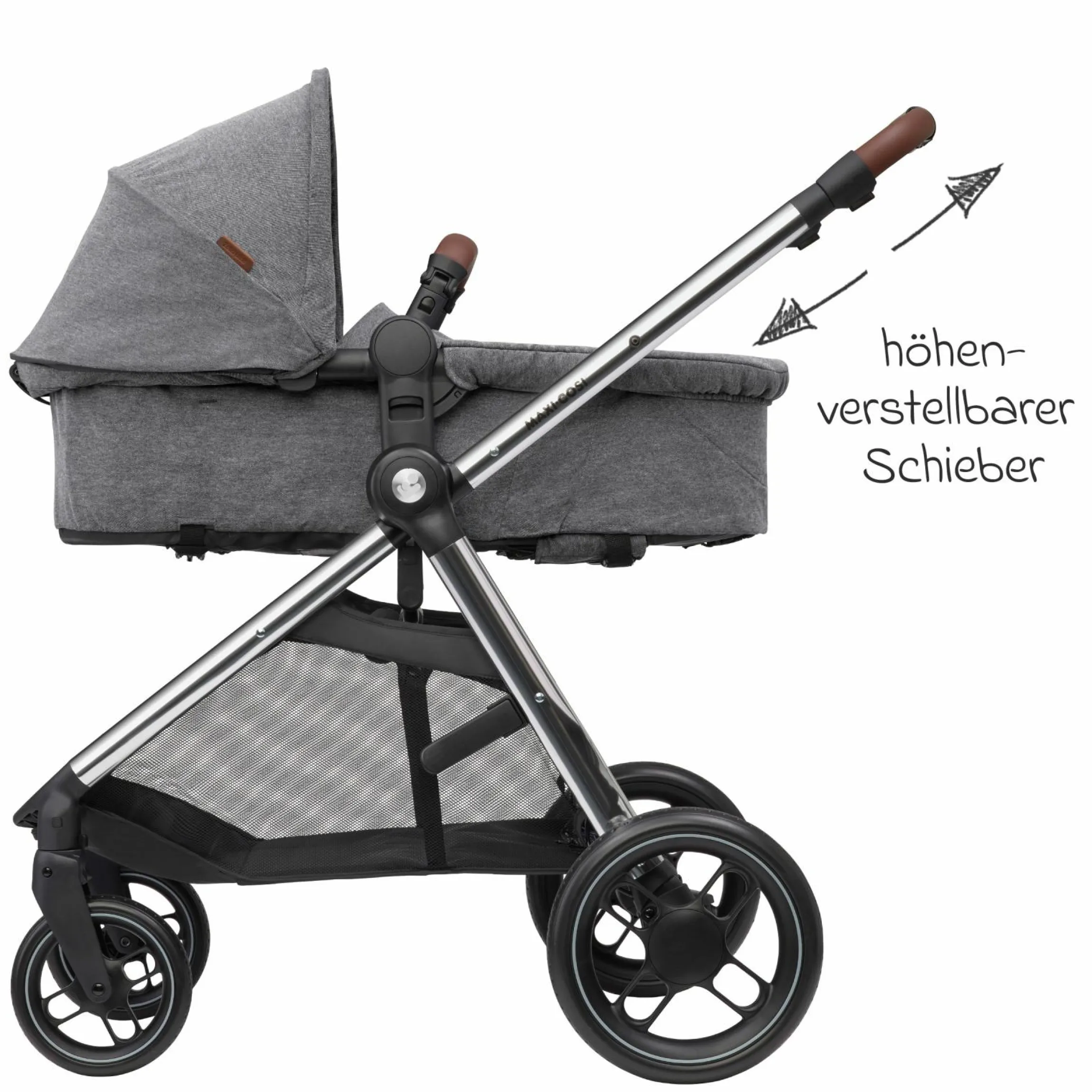 2-in-1 Kombi-Kinderwagen Zelia³ verwendbarer Sitz & Wanne in einem, verstellbarer Schieber, 22 kg - Luxe Twillic Grey - Kollektion 2025