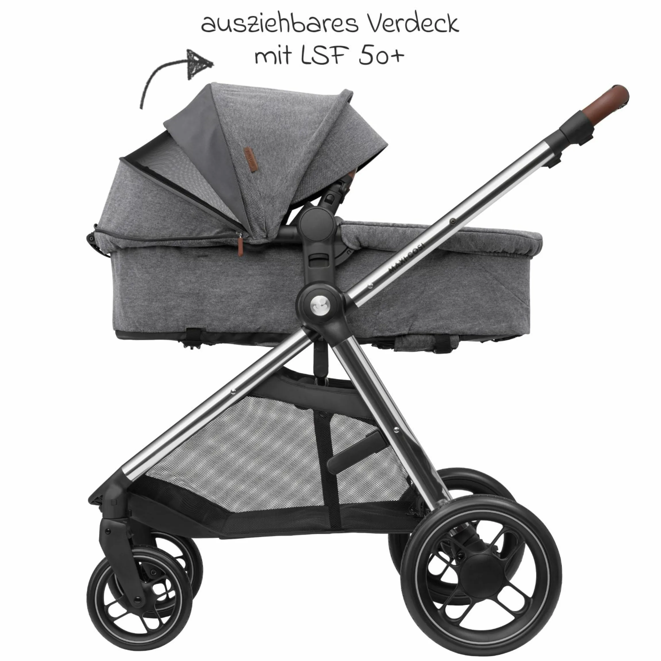 2-in-1 Kombi-Kinderwagen Zelia³ verwendbarer Sitz & Wanne in einem, verstellbarer Schieber, 22 kg - Luxe Twillic Grey - Kollektion 2025