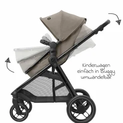 2-in-1 Kombi-Kinderwagen Zelia³ verwendbarer Sitz & Wanne in einem, verstellbarer Schieber, 22 kg - Luxe Twillic Truffel - Kollektion 2025
