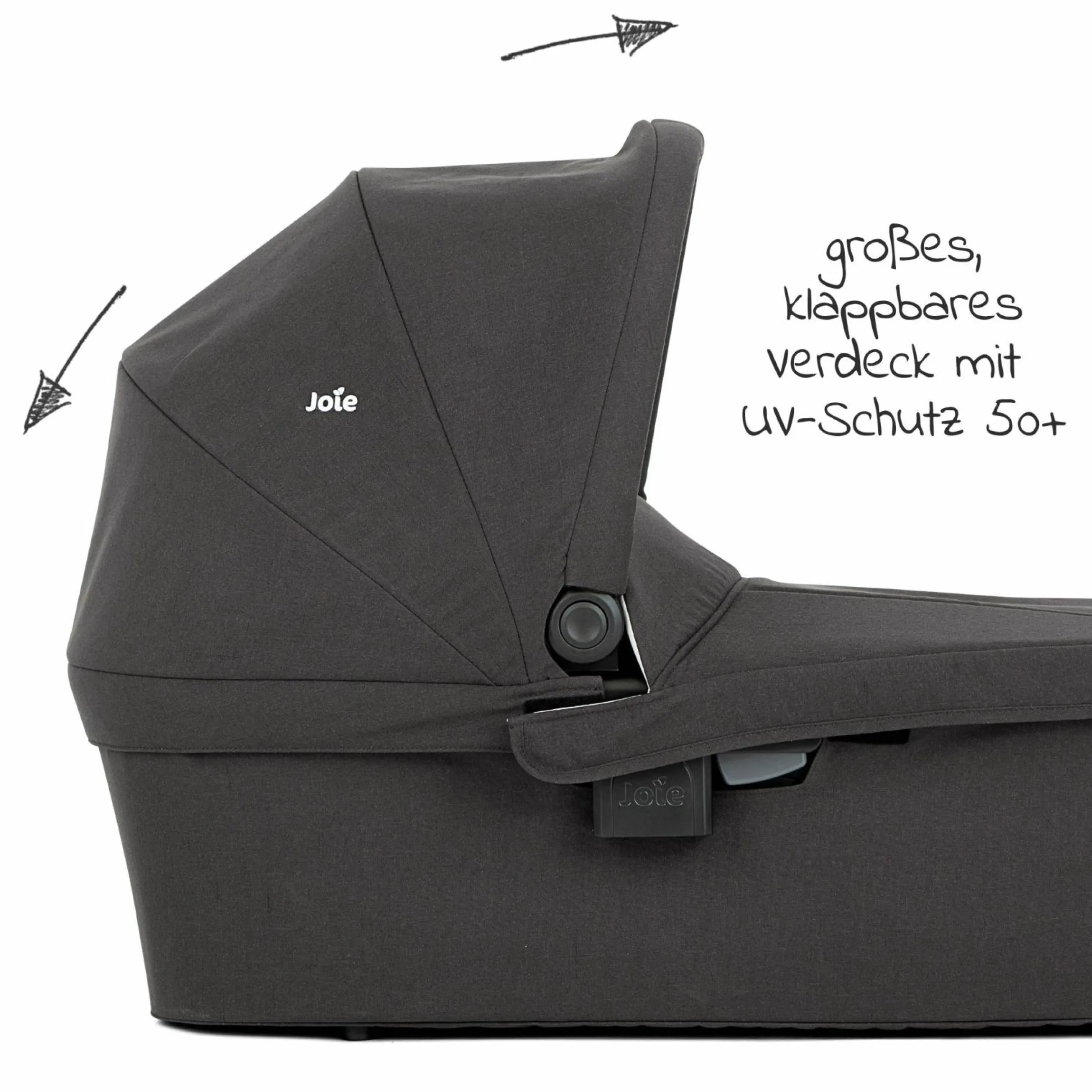 2in1 Kombi-Kinderwagen-Set Litetrax bis 22 kg belastbar mit Schieber-Ablagefach, Babywanne Ramble, Adapter & Zubehör Paket - Pebble - Kollektion 2025
