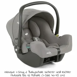 4in1 Kombi-Kinderwagen-Set Litetrax Pro bis 22 kg belastbar mit Schieber-Ablagefach, Babyschale i-Snug 2, Babywanne Ramble, Adapter, Isofix-Basis & Zubehör Paket - Pebble - Kollektion 2025