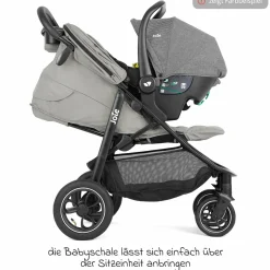 4in1 Kombi-Kinderwagen-Set Litetrax Pro Air bis 22 kg belastbar mit Luftreifen, Babywanne Ramble, Babyschale Pebble Pro, Isofix-Basis, Activity-Trapez, Schmusetuch, Greifling, Adapter & Zubehörpaket - Shale - Kollektion 2025