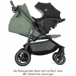 4in1 Kombi-Kinderwagen-Set Litetrax Pro bis 22 kg belastbar mit Babywanne Ramble, Babyschale Pebble Pro, Isofix-Basis, Activity-Trapez, Schmusetuch, Greifling, Adapter & Zubehörpaket - Laurel - Kollektion 2025