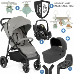 4in1 Kombi-Kinderwagen-Set Litetrax bis 22 kg belastbar mit Luftreifen, Babywanne Ramble, Babyschale Pebble Pro, Isofix-Basis, Activity-Trapez, Schmusetuch, Greifling, Adapter & Zubehörpaket - Pebble - Kollektion 2025
