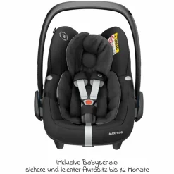 4in1 Kombi-Kinderwagen-Set Litetrax bis 22 kg belastbar mit Luftreifen, Babywanne Ramble, Babyschale Pebble Pro, Isofix-Basis, Activity-Trapez, Schmusetuch, Greifling, Adapter & Zubehörpaket - Pebble - Kollektion 2025