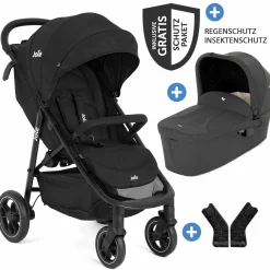 2in1 Kombi-Kinderwagen-Set Litetrax bis 22 kg belastbar mit Schieber-Ablagefach, Babywanne Ramble, Adapter & Zubehör Paket - Shale - Kollektion 2025