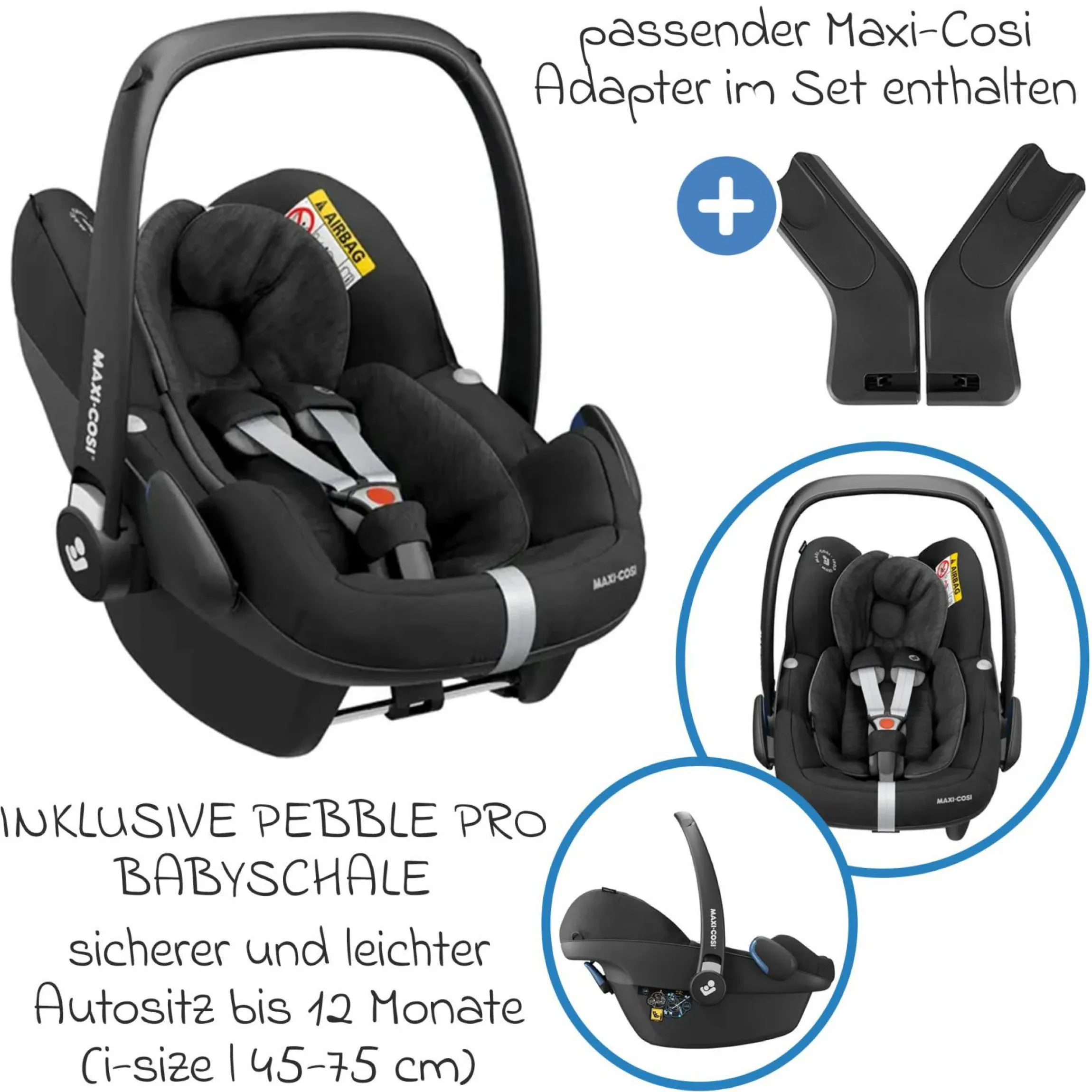 4in1 Kombi-Kinderwagen-Set Litetrax Pro bis 22 kg belastbar mit Babywanne Ramble, Babyschale Pebble Pro, Isofix-Basis, Activity-Trapez, Schmusetuch, Greifling, Adapter & Zubehörpaket - Shale - Kollektion 2025