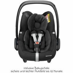 4in1 Kombi-Kinderwagen-Set Litetrax Pro bis 22 kg belastbar mit Babywanne Ramble, Babyschale Pebble Pro, Isofix-Basis, Activity-Trapez, Schmusetuch, Greifling, Adapter & Zubehörpaket - Shale - Kollektion 2025