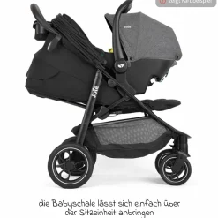 4in1 Kombi-Kinderwagen-Set Litetrax Pro bis 22 kg belastbar mit Babywanne Ramble, Babyschale Pebble Pro, Isofix-Basis, Activity-Trapez, Schmusetuch, Greifling, Adapter & Zubehörpaket - Shale - Kollektion 2025