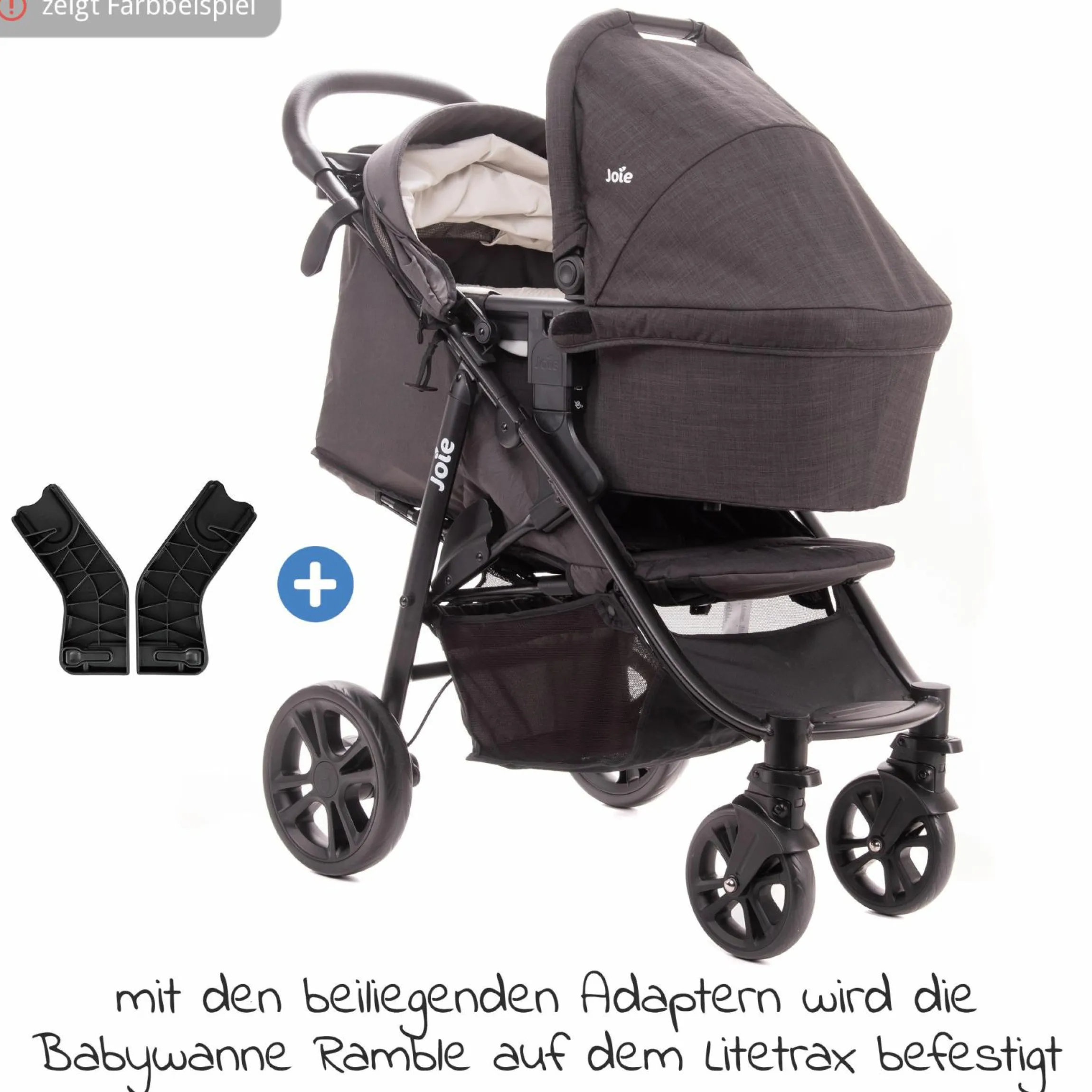 4in1 Kombi-Kinderwagen-Set Litetrax bis 22 kg belastbar mit Schieber-Ablagefach, Babyschale i-Snug 2, Babywanne Ramble, Adapter, Isofix-Basis & Zubehör Paket - Pebble - Kollektion 2025