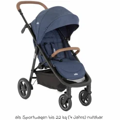 2in1 Kombi-Kinderwagen-Set Mytrax Pro bis 22 kg belastbar mit Kinderwagenkette & Ring-Greifling - Teleskopschieber, Getränkehalter, Babywanne Ramble, Adapter & Zubehörpaket - Blueberry - Kollektion 2025