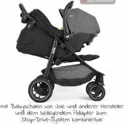 2in1 Kombi-Kinderwagen-Set Mytrax Pro bis 22 kg belastbar mit Kinderwagenkette & Ring-Greifling - Teleskopschieber, Getränkehalter, Babywanne Ramble, Adapter & Zubehörpaket - Blueberry - Kollektion 2025
