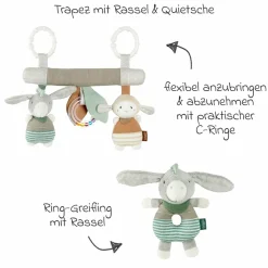 4in1 Kombi-Kinderwagen-Set Mytrax Pro bis 22 kg belastbar mit Babywanne Ramble, Babyschale Pebble Pro, Isofix-Basis, Activity-Trapez, Schmusetuch, Greifling, Adapter & Zubehörpaket - Shale - Kollektion 2025