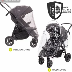 2in1 Kombi-Kinderwagen-Set Mytrax Pro bis 22 kg belastbar mit Teleskopschieber, Getränkehalter, Babywanne Ramble, Adapter & Zubehör Paket - Thunder - Kollektion 2025